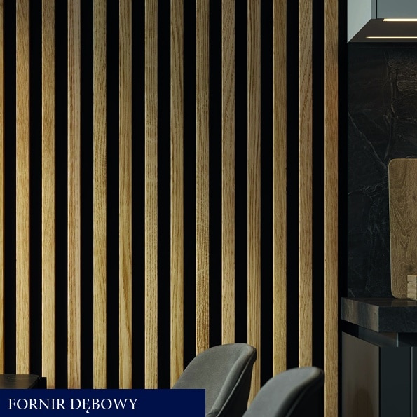 fornir dębowy napis